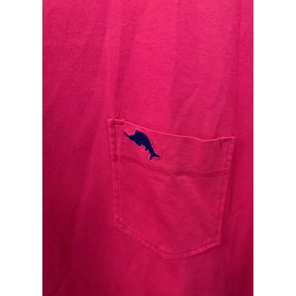 Tommy Bahama Mens XXL Pima Cotton Pocket T-Shirt Pink Short Sleeve Marlin Logo